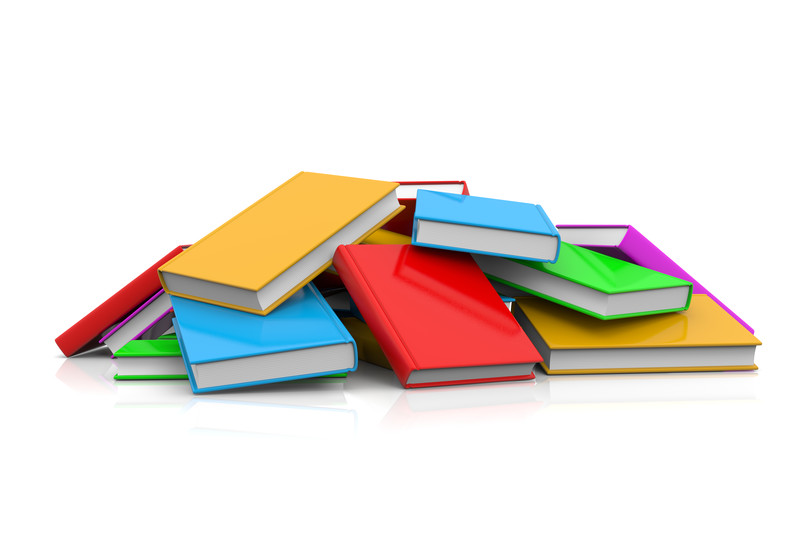 A colorful pile of books.